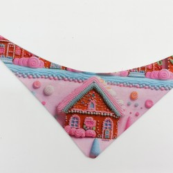 Mπαντάνα γάτας χριστουγεννιάτικη ροζ