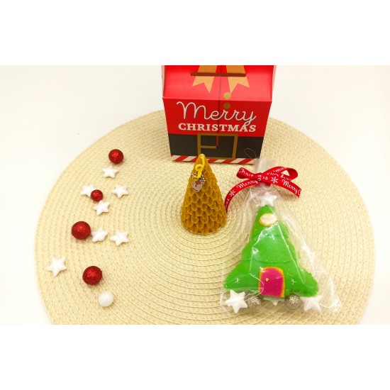 Χριστουγεννιάτικο σετ με κερί δέντρο και στολίδι 