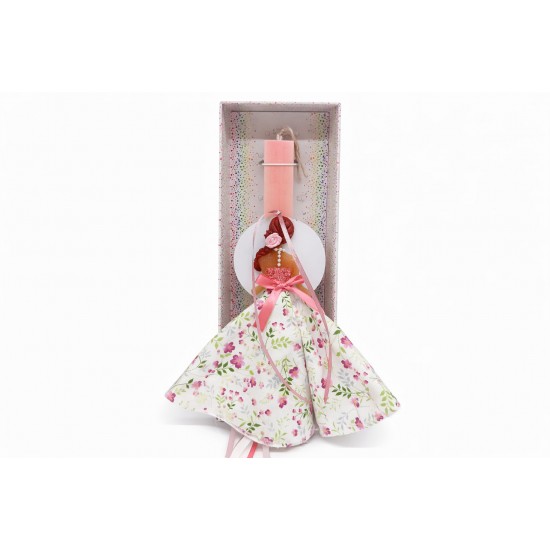 Λαμπάδα κοπέλα με ανοιξιάτικο φόρεμα 