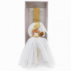 Λαμπάδα πριγκίπισσα με χρυσό κερί 