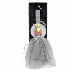 Λαμπάδα ασημί πριγκίπισσα 