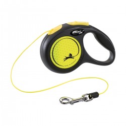 Flexi Νew classic neon πτυσσόμενο λουρί σκύλου XS μαύρο-νέον κίτρινο