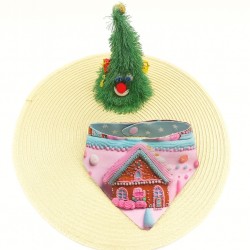 Mπαντάνα γάτας χριστουγεννιάτικη ροζ