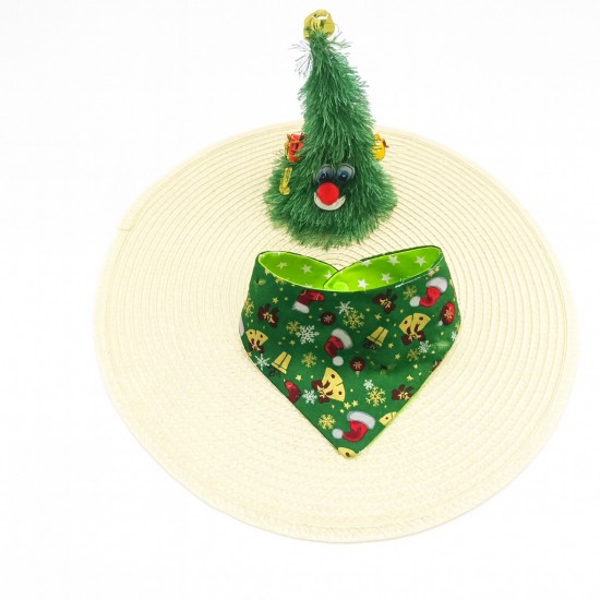 Mπαντάνα γάτας χριστουγεννιάτικη πράσινη