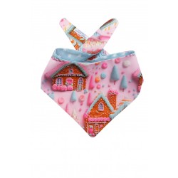 Χριστουγεννιάτικη μπαντάνα σκύλου ροζ