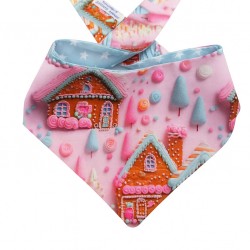 Χριστουγεννιάτικη μπαντάνα σκύλου ροζ