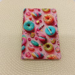 Θήκη για βιβλιάριο υγείας ζώου ροζ donuts