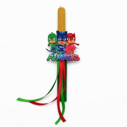 Λαμπάδα σούπερ ήρωες πράσινη σε κουτί happy easter 