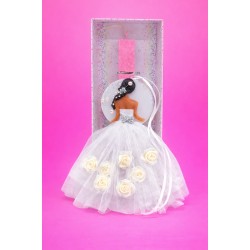 Λαμπάδα πριγκίπισσα με άσπρο φόρεμα 
