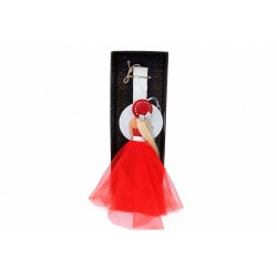 Λαμπάδα κοπέλα με κόκκινο φόρεμα 