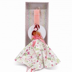 Λαμπάδα κοπέλα με ανοιξιάτικο φόρεμα 