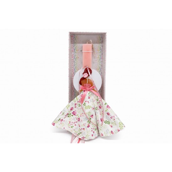 Λαμπάδα κοπέλα με ανοιξιάτικο φόρεμα 