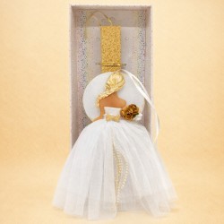 Λαμπάδα πριγκίπισσα με χρυσό κερί 